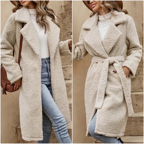 Cozy Pocket Teddy Oversized Jacket Coat